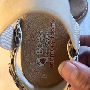 Skechers BOBS Leopard Print Sandals with Memory Foam